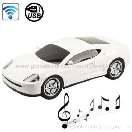 B1 Car Shape Bluetooth Stereo Speaker, Supports USB Flash Driver/Aux-input/Mode Indicator, White